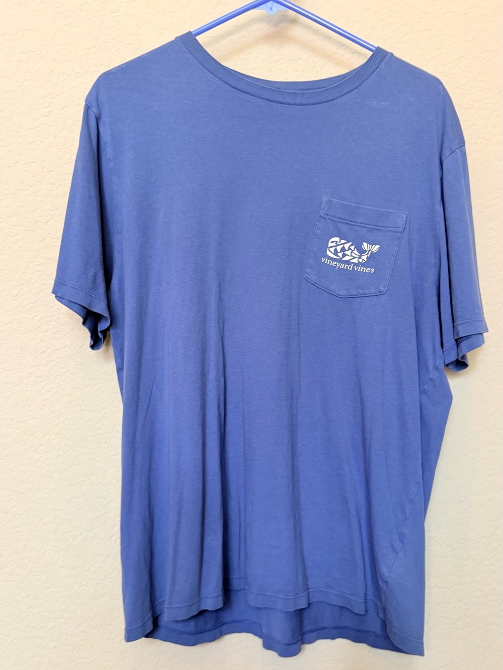 Vineyard Vines Lavender Blue Pocket Tee with Logo